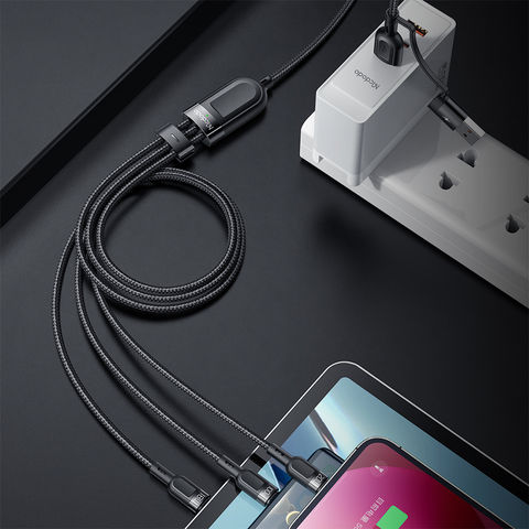 Mcdodo 100W 3-in-1 PD Charging Cable 1.2m USB‑C Micro‑USB Lightning