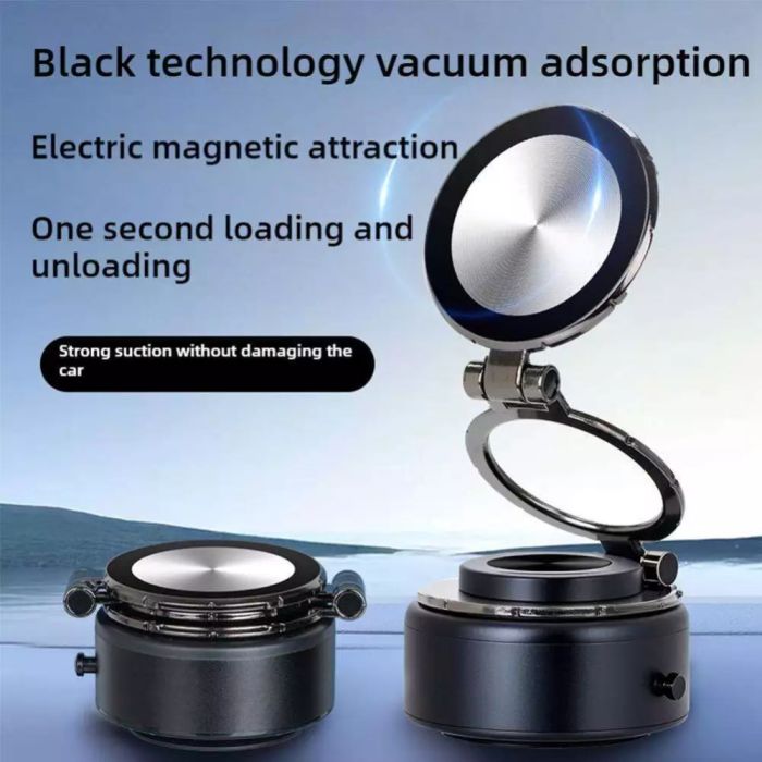 Rotatable Magnetic Vacuum Suction Phone Mount Secure Adjustable Grip
