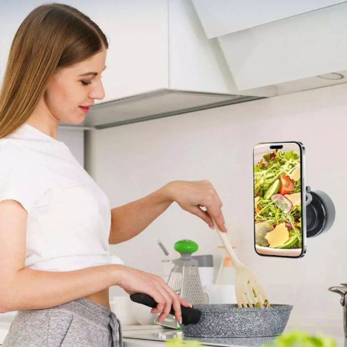 Rotatable Magnetic Vacuum Suction Phone Mount Secure Adjustable Grip