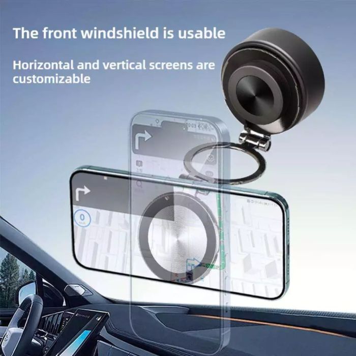 Rotatable Magnetic Vacuum Suction Phone Mount Secure Adjustable Grip