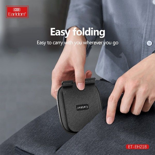 Earldom Adjustable Black Cellphone Stand – Sturdy Compact Portable