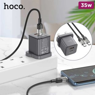 Hoco Dual Port PD35W Wall Charger with QC3.0 USB‑C Cable