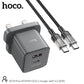 Hoco Dual Port PD35W Wall Charger with QC3.0 USB‑C Cable