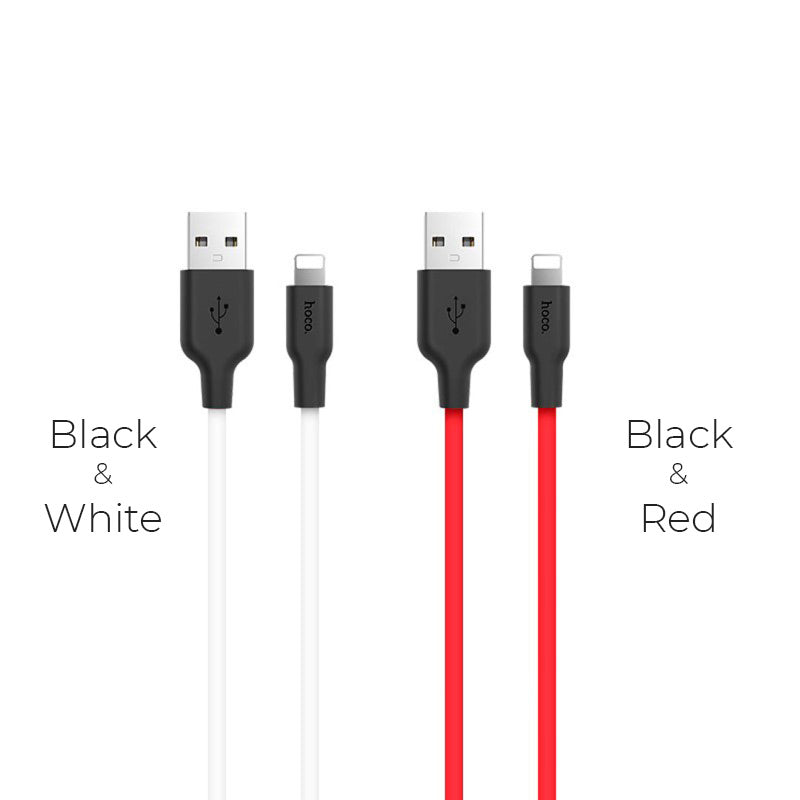 Hoco X21 Silicone iPhone Lightning Charging Cable 1 Metre