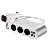 Z13 Silver 3-in-1 Car Charger with LCD Display