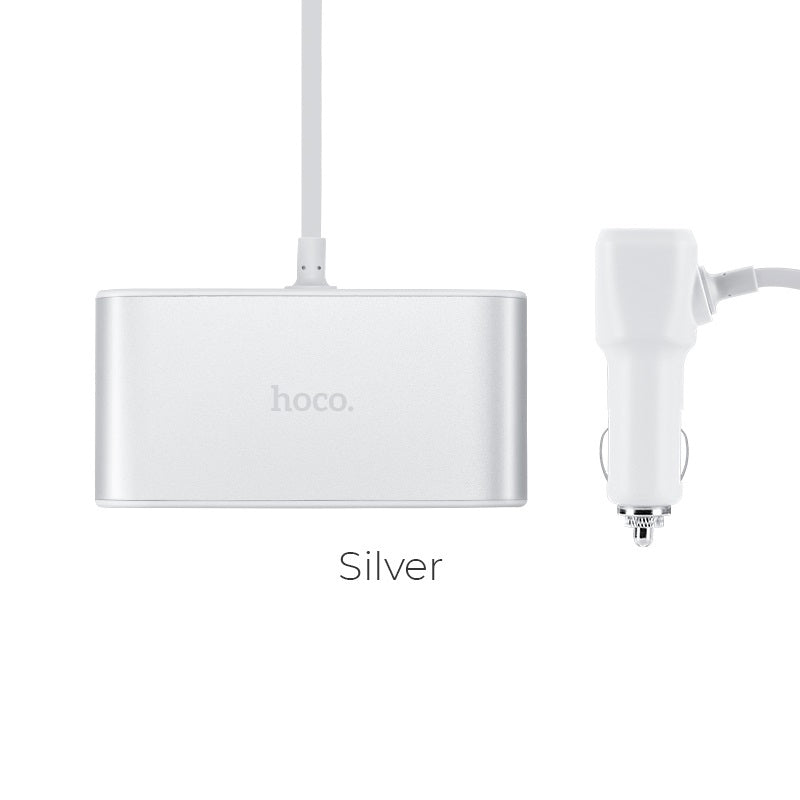 Z13 Silver 3-in-1 Car Charger with LCD Display